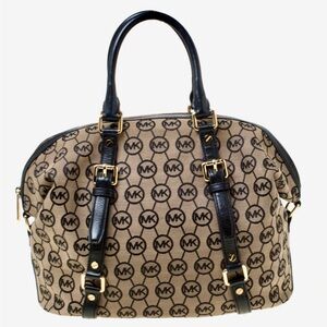 Michael Kors Tan &  Black Medium Bedford Satchel Bag